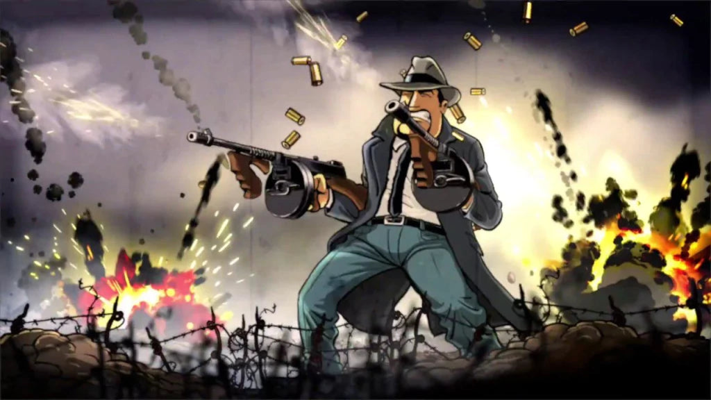 Gameplay e captura de tela de Guns, Gore and Cannoli - PS4