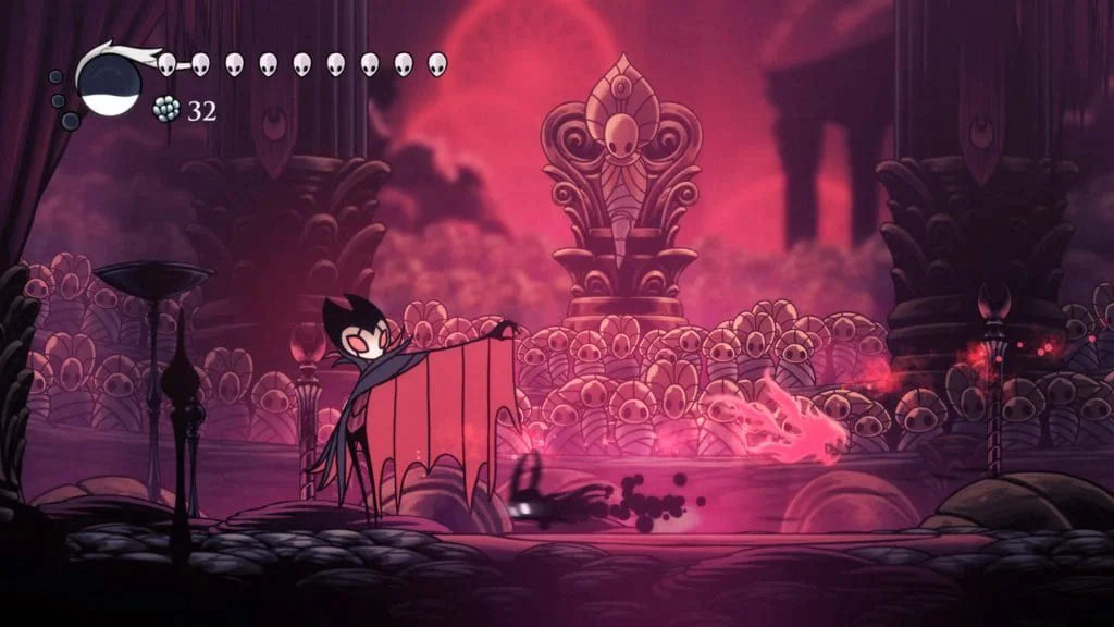 Gameplay e captura de tela de Hollow Knight Voidheart Edition - PS4