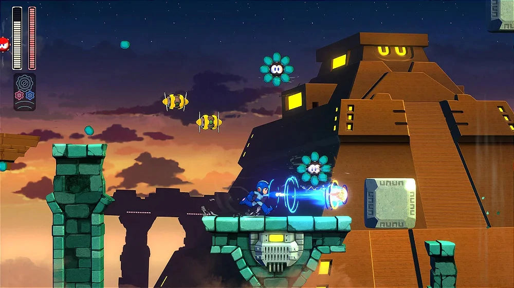 Gameplay e captura de tela de Mega Man 11 - PS4