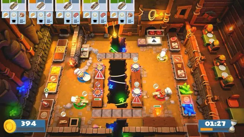 Gameplay e captura de tela de Overcooked - PS4