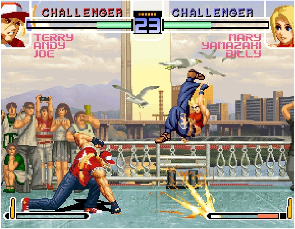Gameplay e captura de tela de Aca Neogeo The King of Fighters 2002 - PS4
