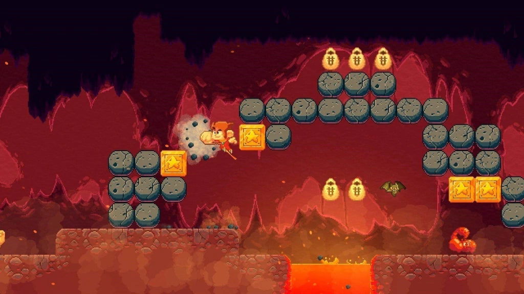 Gameplay e captura de tela de Alex Kidd in Miracle World Dx - PS4