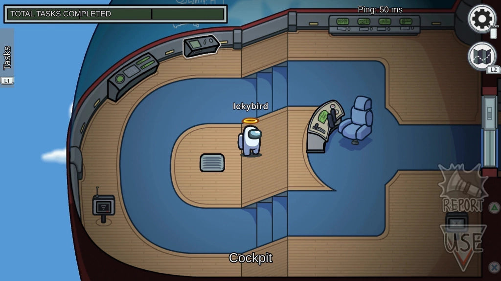 Gameplay e captura de tela de Among Us - PS4