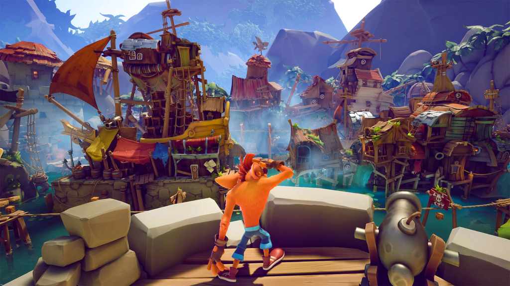 Gameplay e captura de tela de Crash Bandicoot 4 It's About Time - PS5