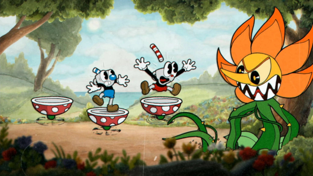 Gameplay e captura de tela de Cuphead - PS4