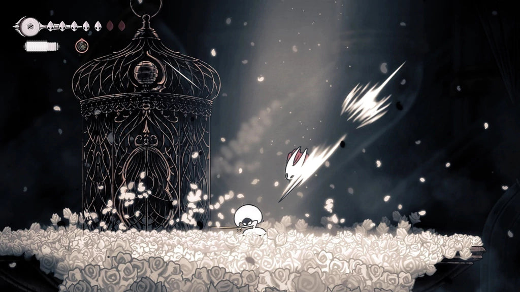 Gameplay e captura de tela de Hollow Knight: Silksong - PS4