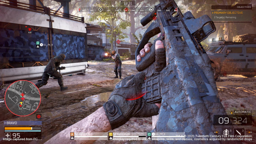 Gameplay e captura de tela de Predator: Hunting Grounds - PS4