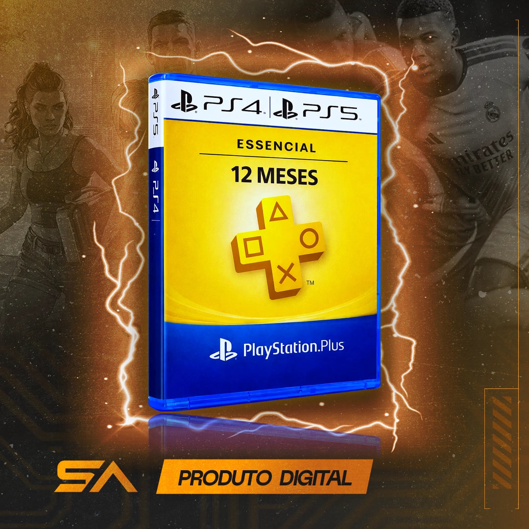 Capa oficial do jogo Ps Plus Essencial - 12 Meses para PS4 em Mídia Digital
