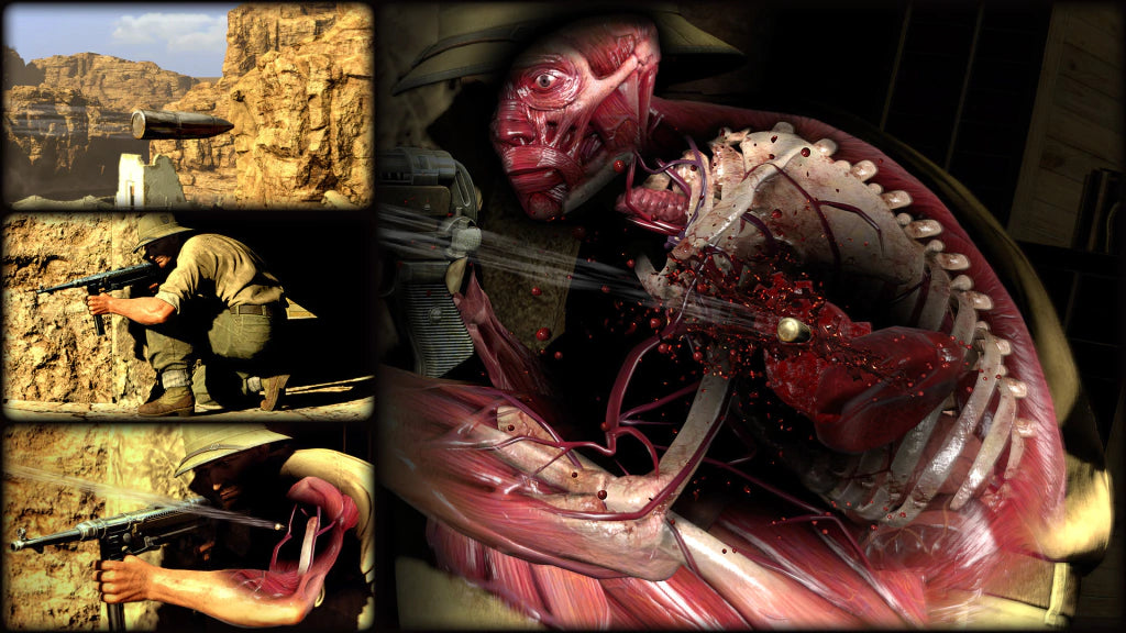 Gameplay e captura de tela de Sniper Elite 3 - PS4