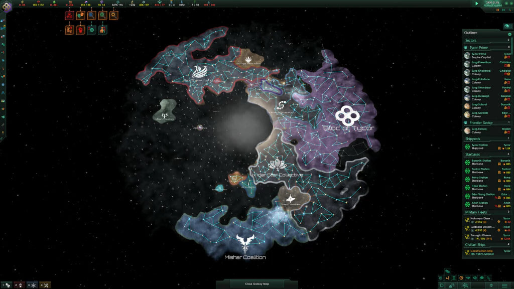 Gameplay e captura de tela de Stellaris: Console Edition - PS4