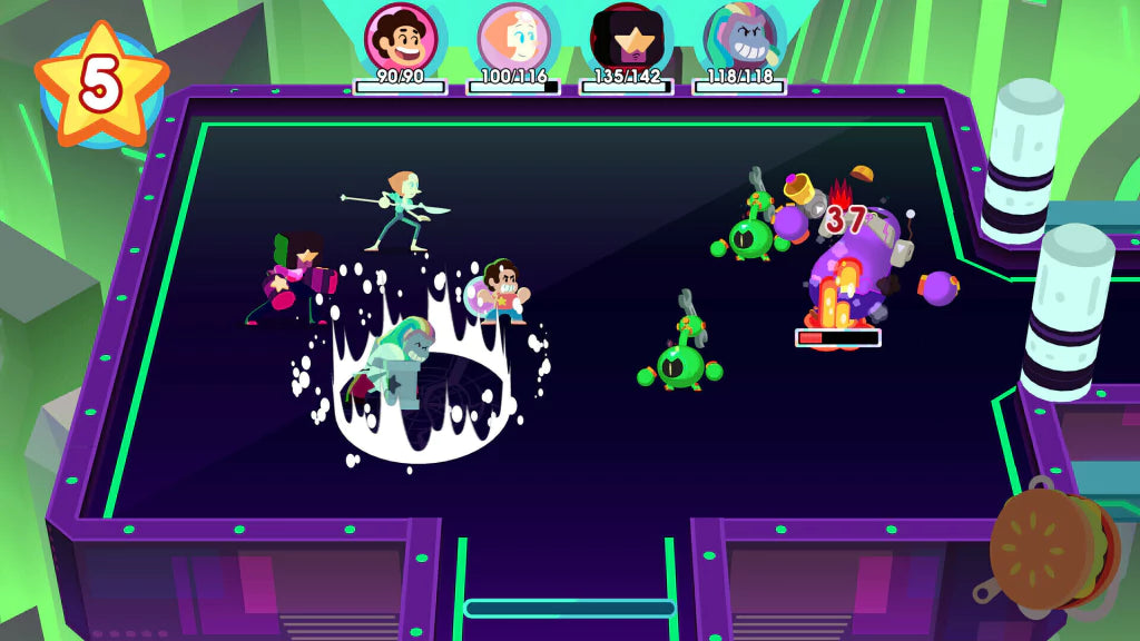 Gameplay e captura de tela de Steven Universe: Salva A Luz - PS4
