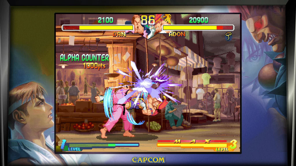 Gameplay e captura de tela de Street Fighter 30th Anniversary Collection - PS4