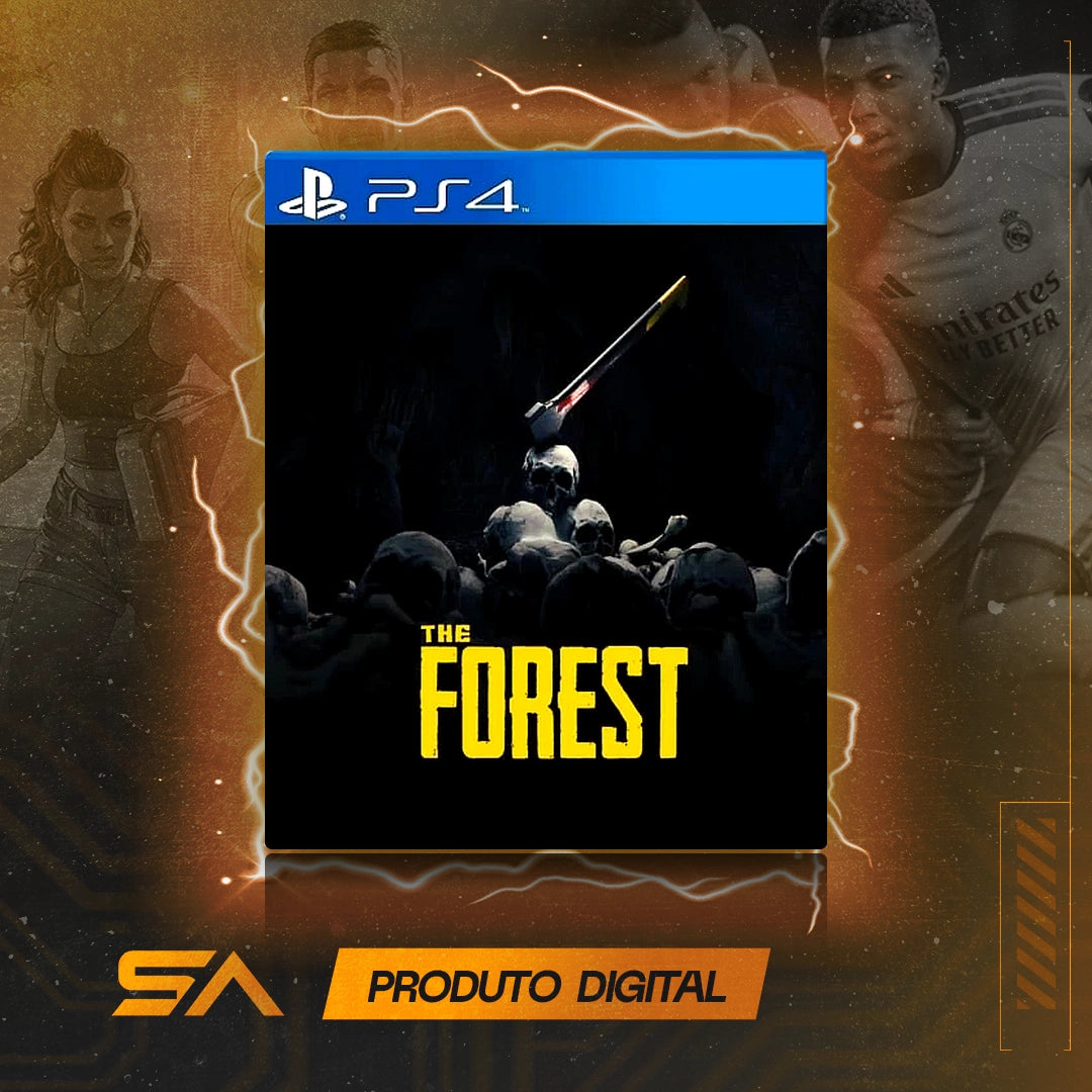 Capa oficial do jogo The Forest para PS4 em Mídia Digital