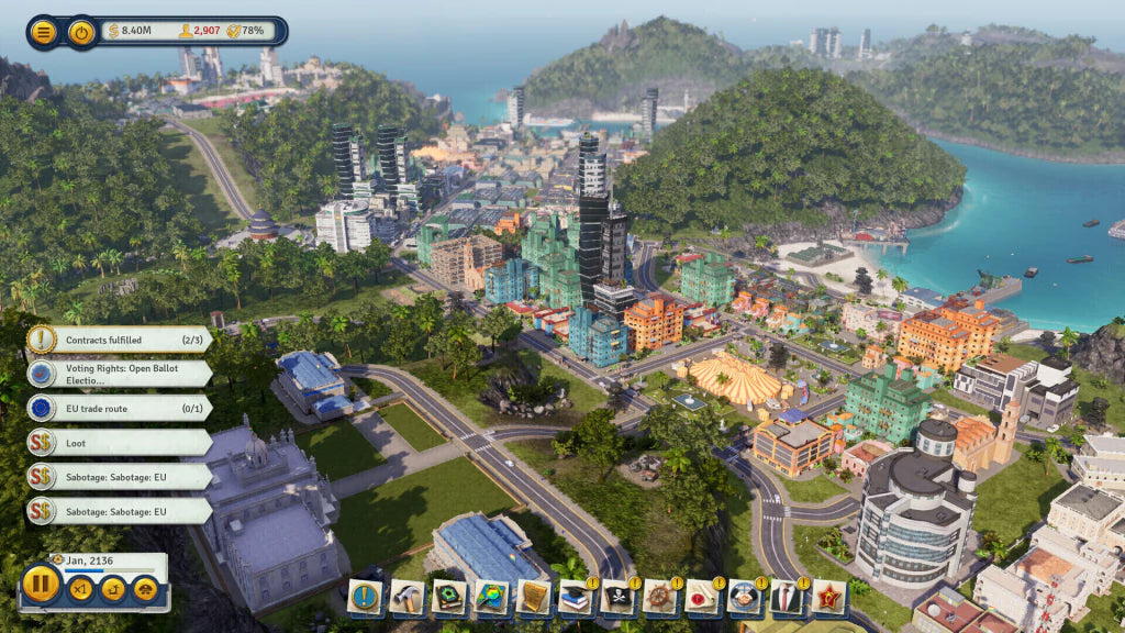 Gameplay e captura de tela de Tropico 6 - PS4