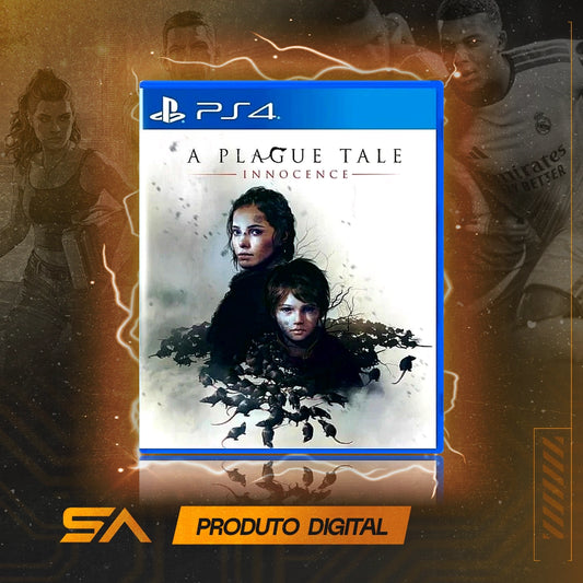 Capa oficial do jogo A Plague Tale Innocence para PS4 em Mídia Digital