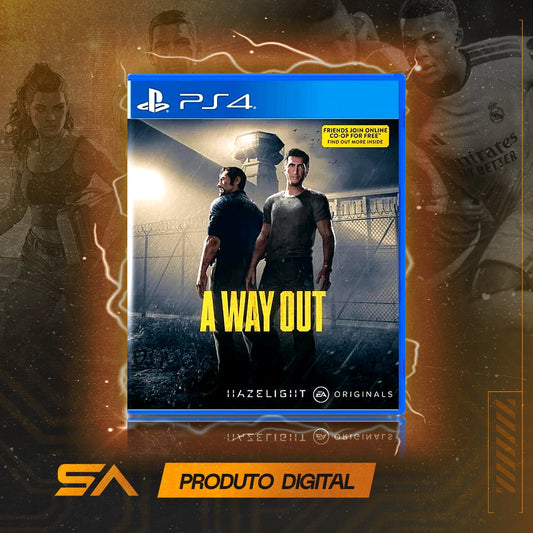 Capa oficial do jogo A Way Out para PS4 em Mídia Digital