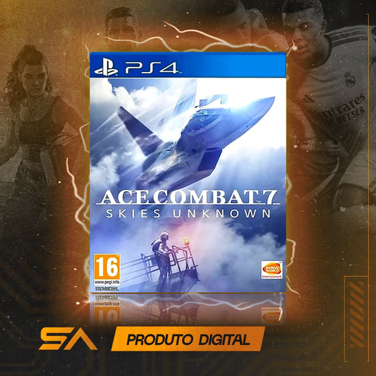 Capa oficial do jogo Ace Combat 7 Skies Unknown para PS4 em Mídia Digital