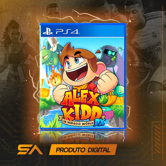 Capa oficial do jogo Alex Kidd in Miracle World Dx para PS4 em Mídia Digital
