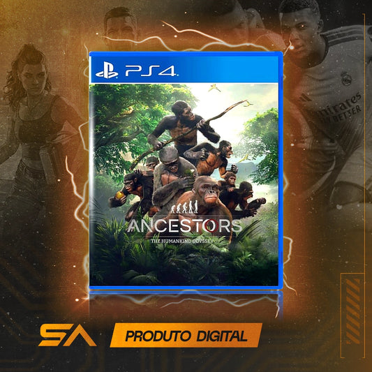 Capa oficial do jogo Ancestors The Humankind Odyssey para PS4 em Mídia Digital