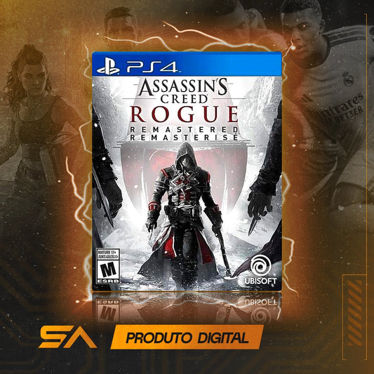 Capa oficial do jogo Assassin's Creed Rogue Remastered para PS4 em Mídia Digital