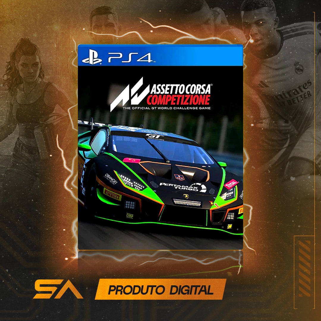 Capa oficial do jogo Assetto Corsa Competizione para PS4 em Mídia Digital