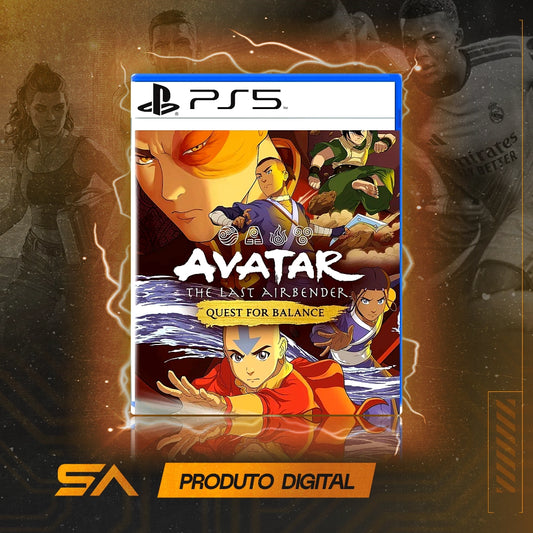 Capa oficial do jogo Avatar The Last Airbender: Quest for Balance para PS5 em Mídia Digital