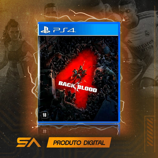 Capa oficial do jogo Back 4 Blood: Standard Edition para PS4 em Mídia Digital