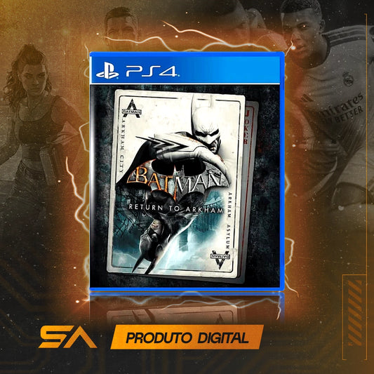 Capa oficial do jogo Batman Return To Arkham para PS4 em Mídia Digital