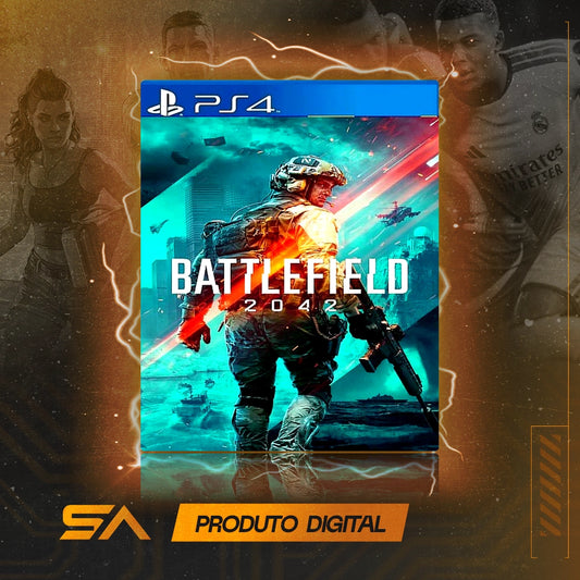 Capa oficial do jogo Battlefield 2042 para PS4 em Mídia Digital