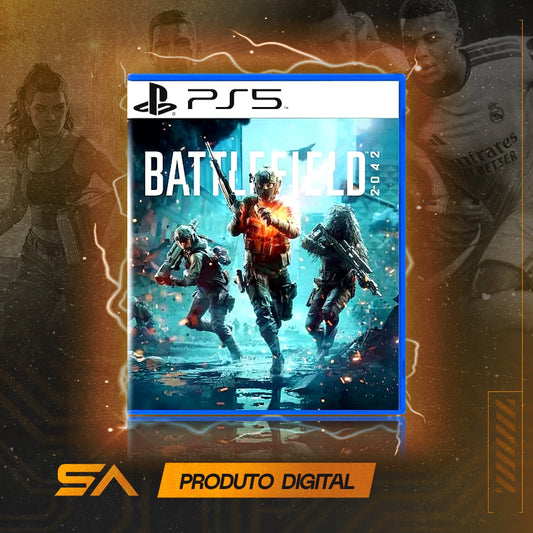 Capa oficial do jogo Battlefield 2042 para PS5 em Mídia Digital