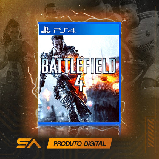 Capa oficial do jogo Battlefield 4 para PS4 em Mídia Digital