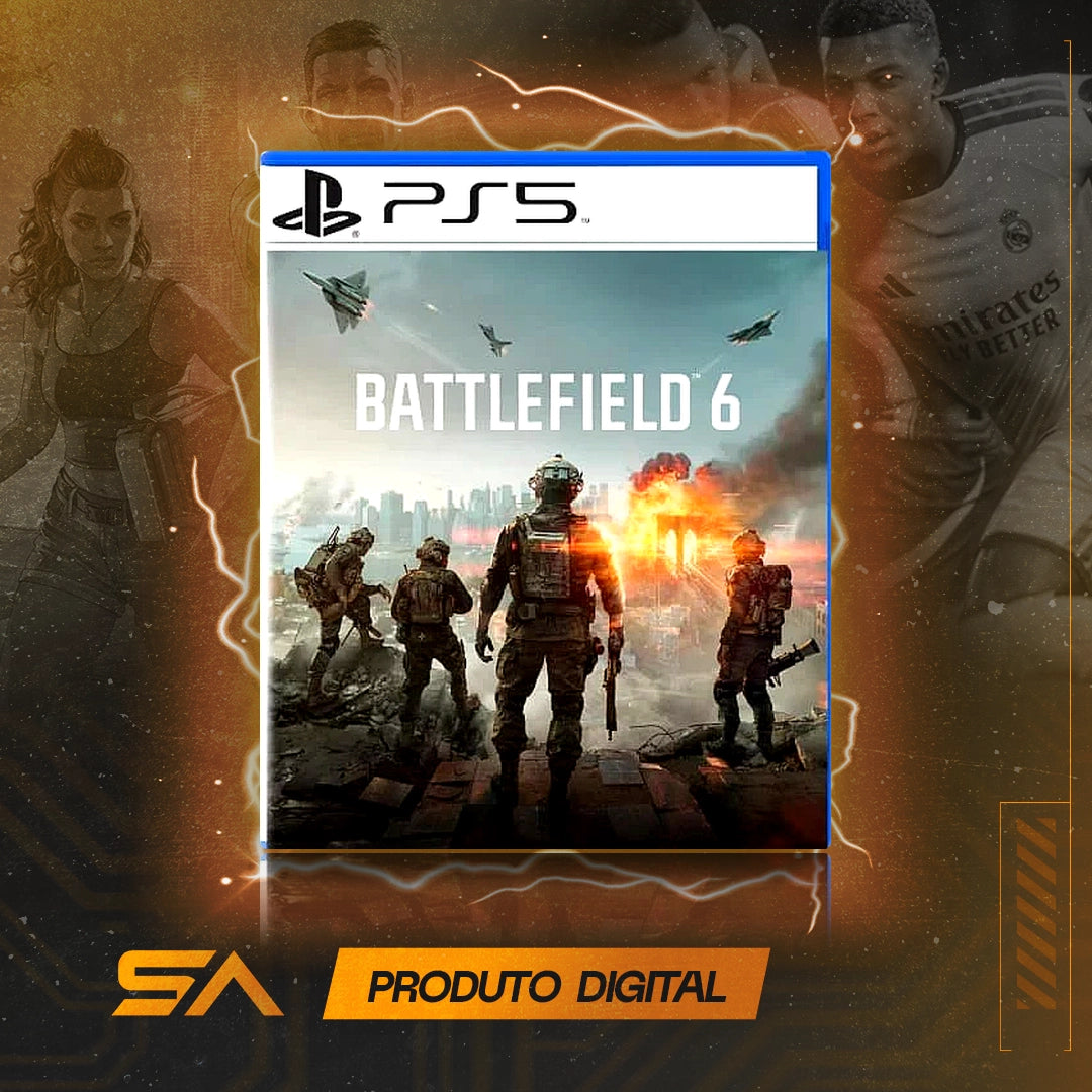 Capa oficial do jogo Battlefield 6 Edição Standard para PS5 em Mídia Digital
