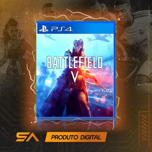 Capa oficial do jogo Battlefield V para PS4 em Mídia Digital