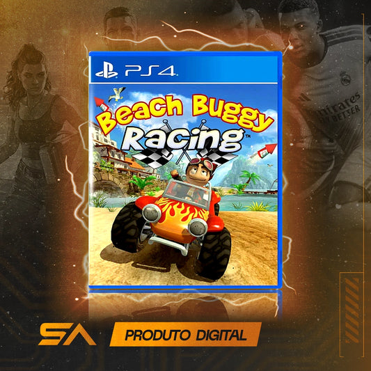Capa oficial do jogo Beach Buggy Racing para PS4 em Mídia Digital