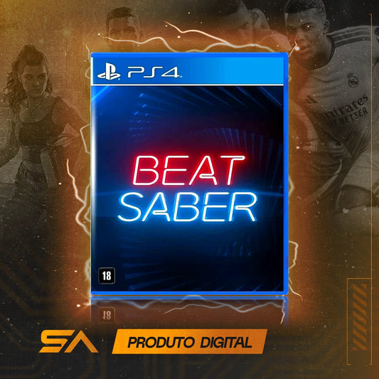 Capa oficial do jogo Beat Saber para PS4 em Mídia Digital