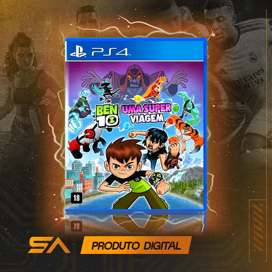 Capa oficial do jogo Ben 10: Uma Super Viagem para PS4 em Mídia Digital