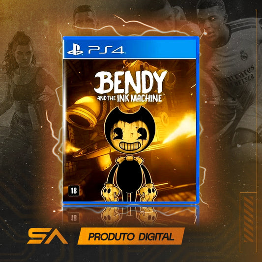 Capa oficial do jogo Bendy and The Ink Machine para PS4 em Mídia Digital