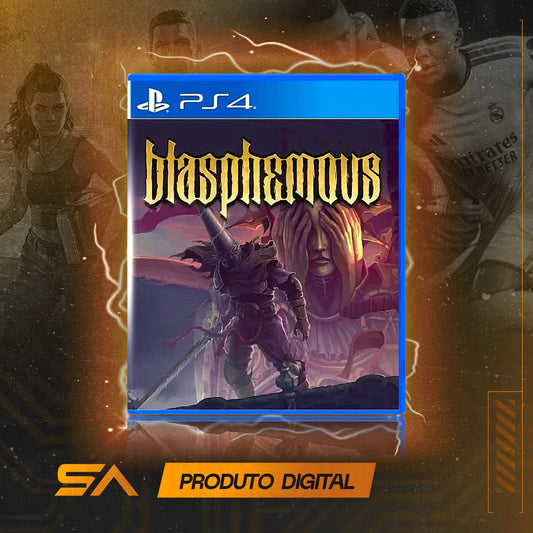 Capa oficial do jogo Blasphemous para PS4 em Mídia Digital