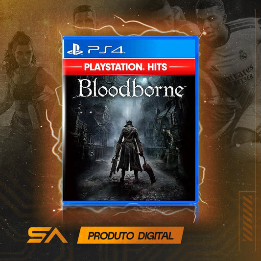 Capa oficial do jogo Bloodborne para PS4 em Mídia Digital