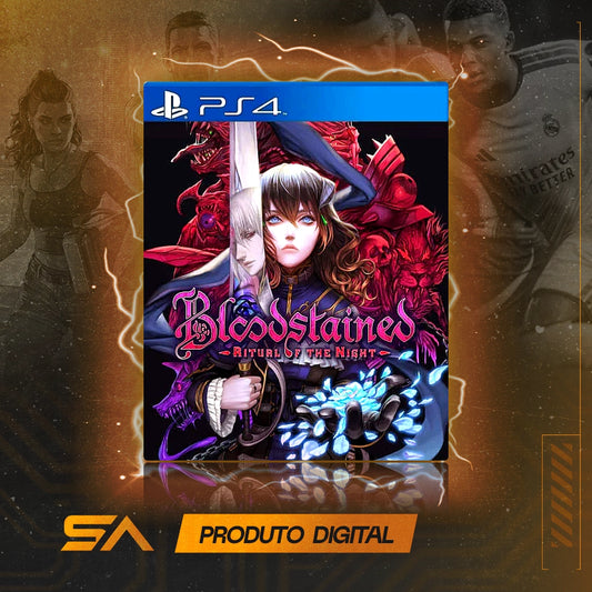 Capa oficial do jogo Bloodstained: Ritual of The Night para PS4 em Mídia Digital