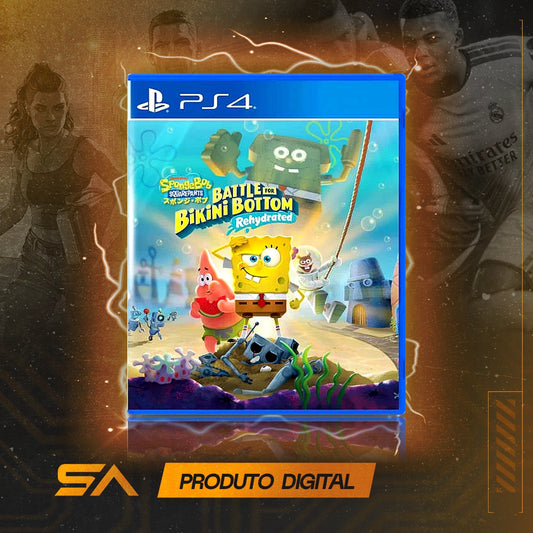 Capa oficial do jogo Bob Esponja Calça Quadrada para PS4 em Mídia Digital