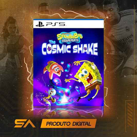 Capa oficial do jogo Bob Esponja: The Cosmic Shake para PS5 em Mídia Digital