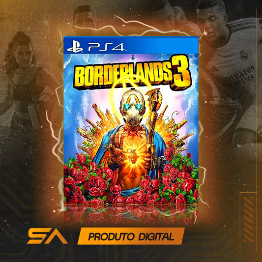 Capa oficial do jogo Borderlands 3 para PS4 em Mídia Digital