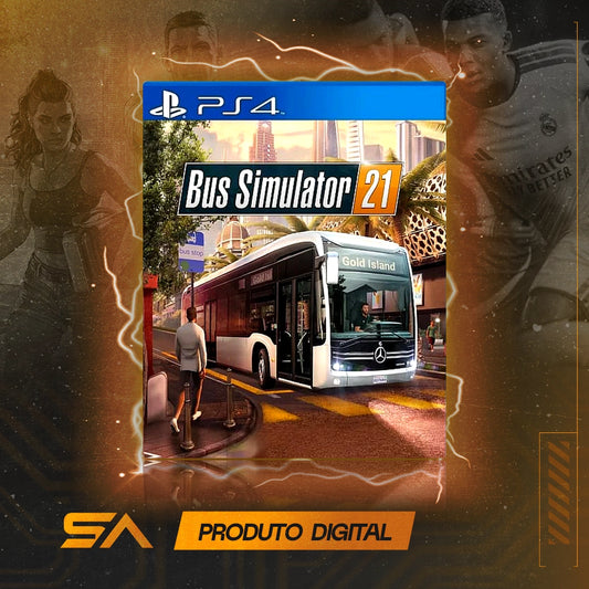 Capa oficial do jogo Bus Simulator 21 para PS4 em Mídia Digital