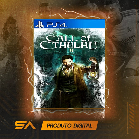 Capa oficial do jogo Call of Cthulhu para PS4 em Mídia Digital