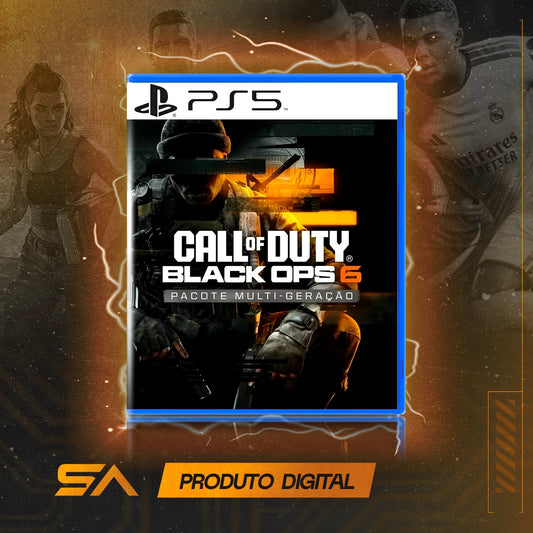 Capa oficial do jogo Call of Duty Black Ops 6 para PS5 em Mídia Digital