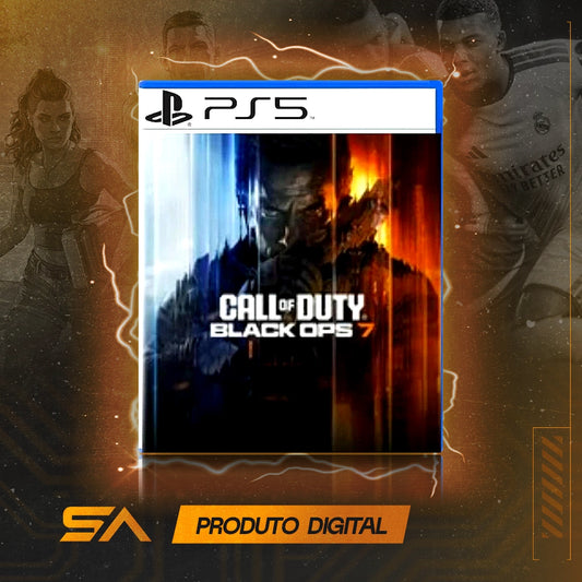 Capa oficial do jogo Call of Duty: Black Ops 7 - Pacote Multigeração para PS5 em Mídia Digital