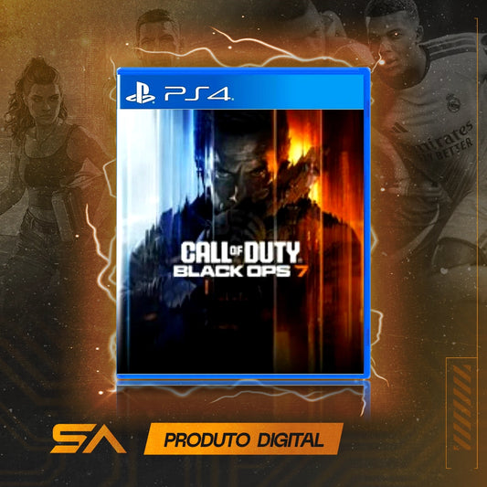 Capa oficial do jogo Call of Duty®: Black Ops 7 - Pacote Multigeração para PS4 em Mídia Digital