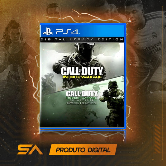 Capa oficial do jogo Call of Duty Infinite Warfare Digital Legacy Edition para PS4 em Mídia Digital