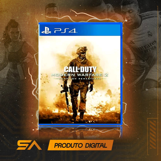 Capa oficial do jogo Call of Duty Modern Warfare 2 Campaign Remastered para PS4 em Mídia Digital